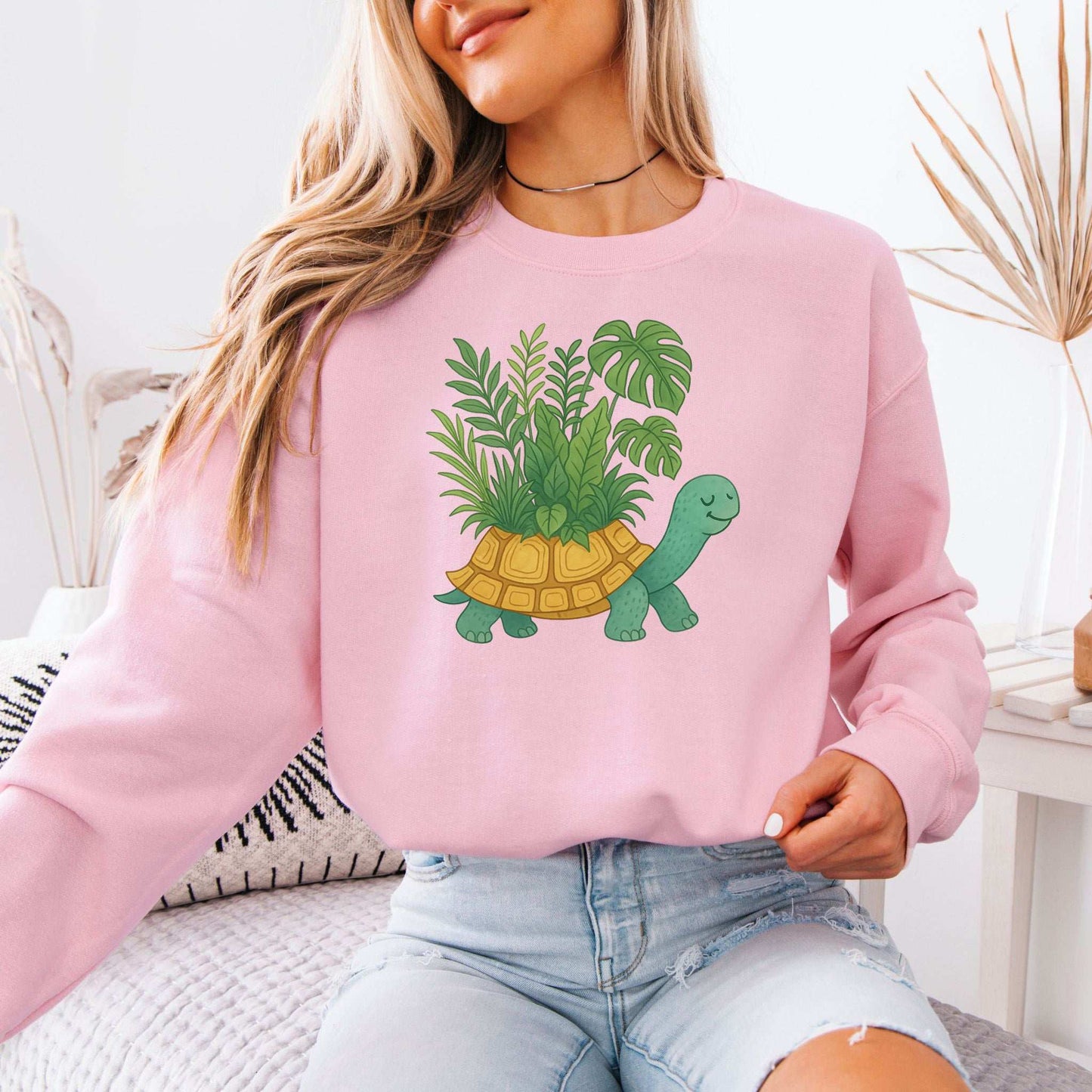 Jungle Tortoise Sweatshirt – Cozy Plant Lover Gift with Earthy Magic