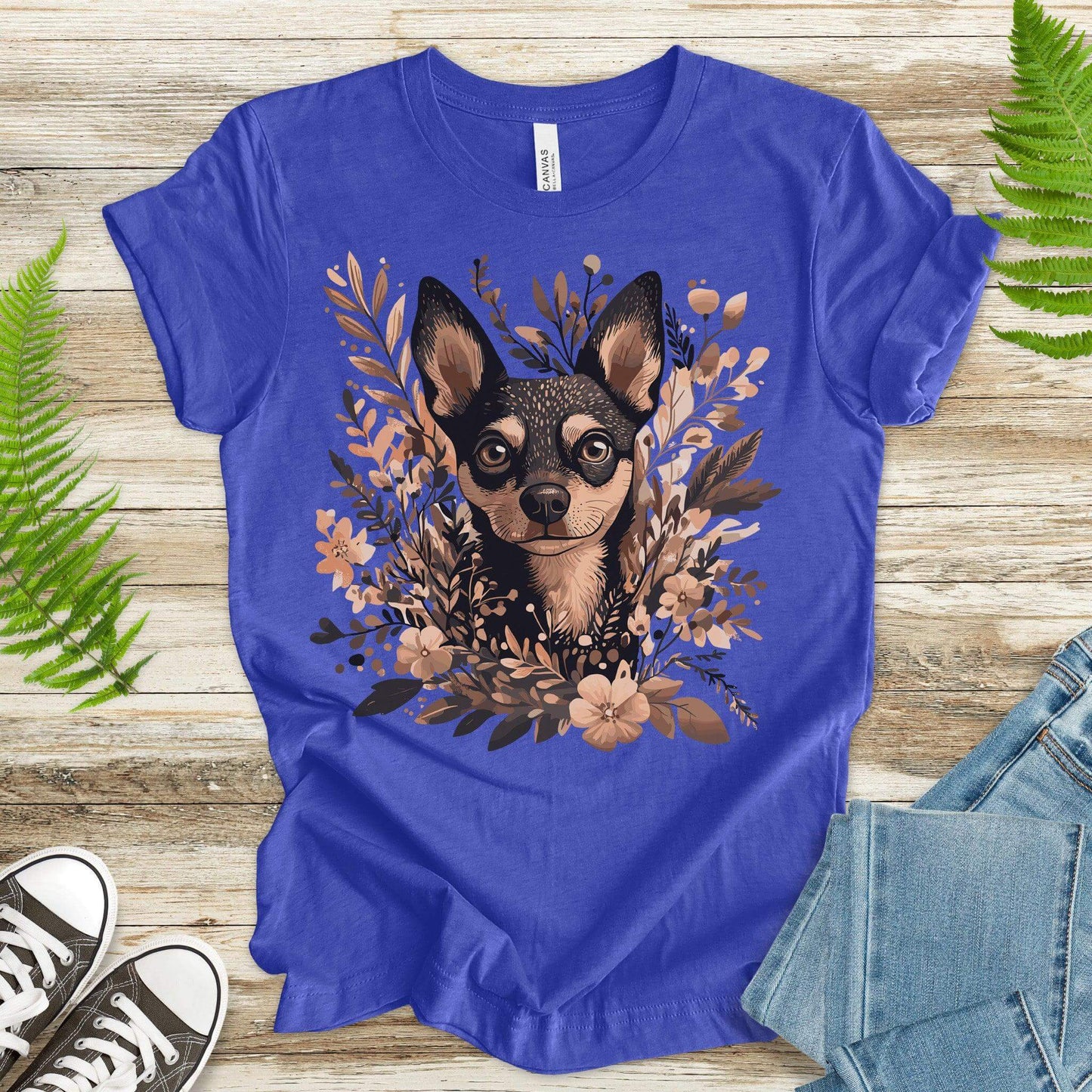 Floral Pincher: Elegant & Cute Dog T-Shirt - TShirtree