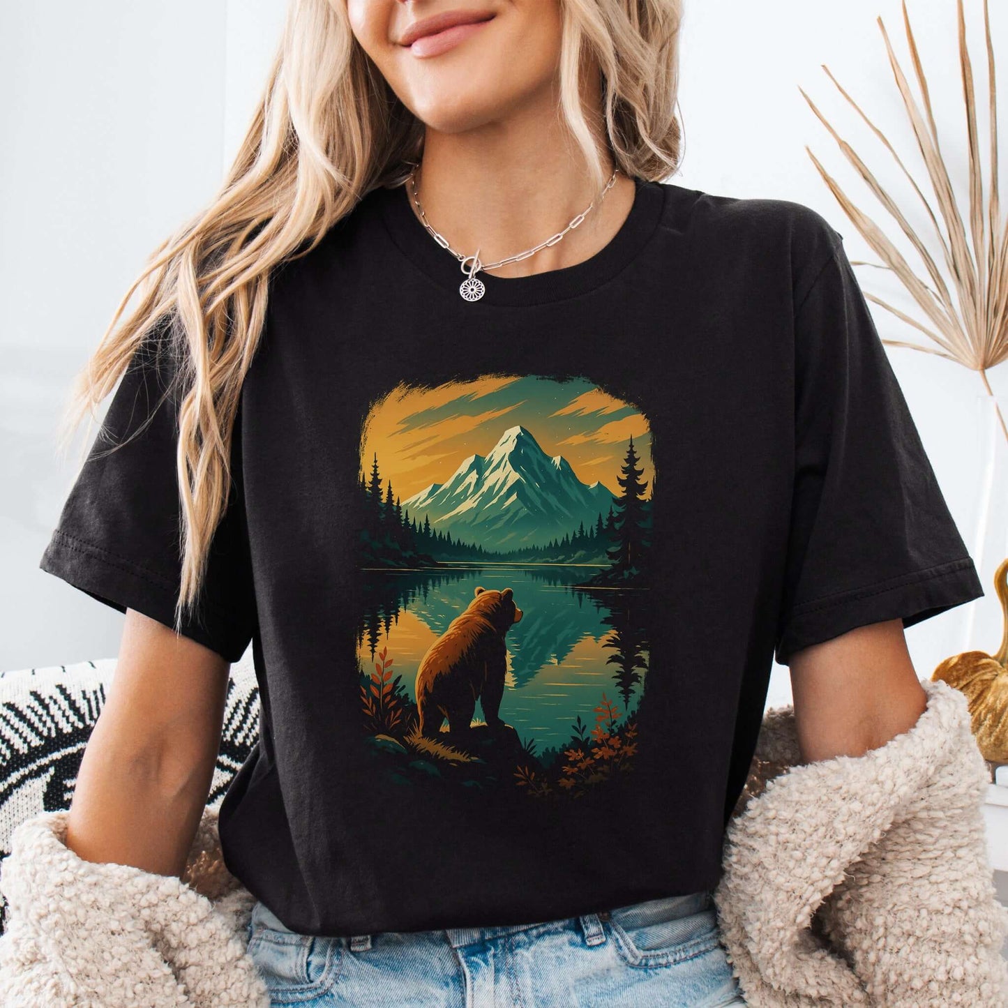 Alaskan Bear Lake View T-Shirt – Wildlife Hiking Shirt