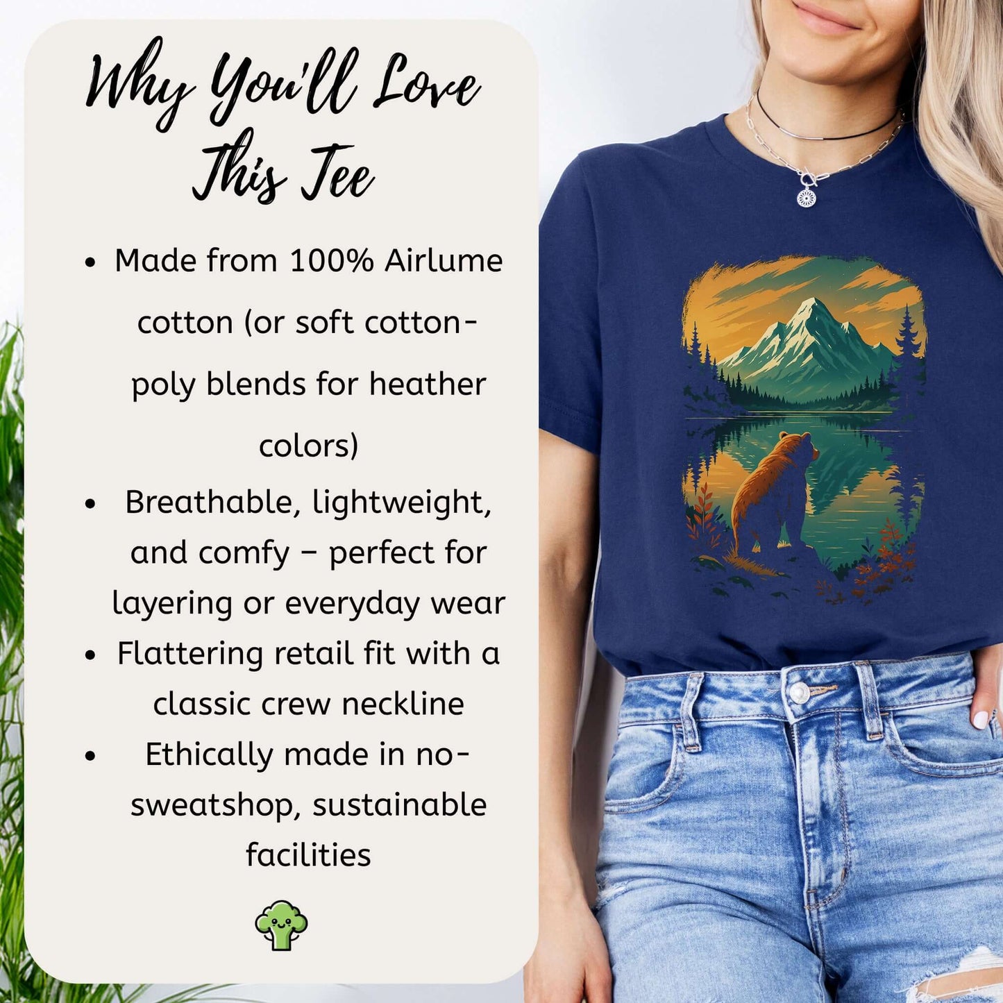 Alaskan Bear Lake View T-Shirt – Wildlife Hiking Shirt