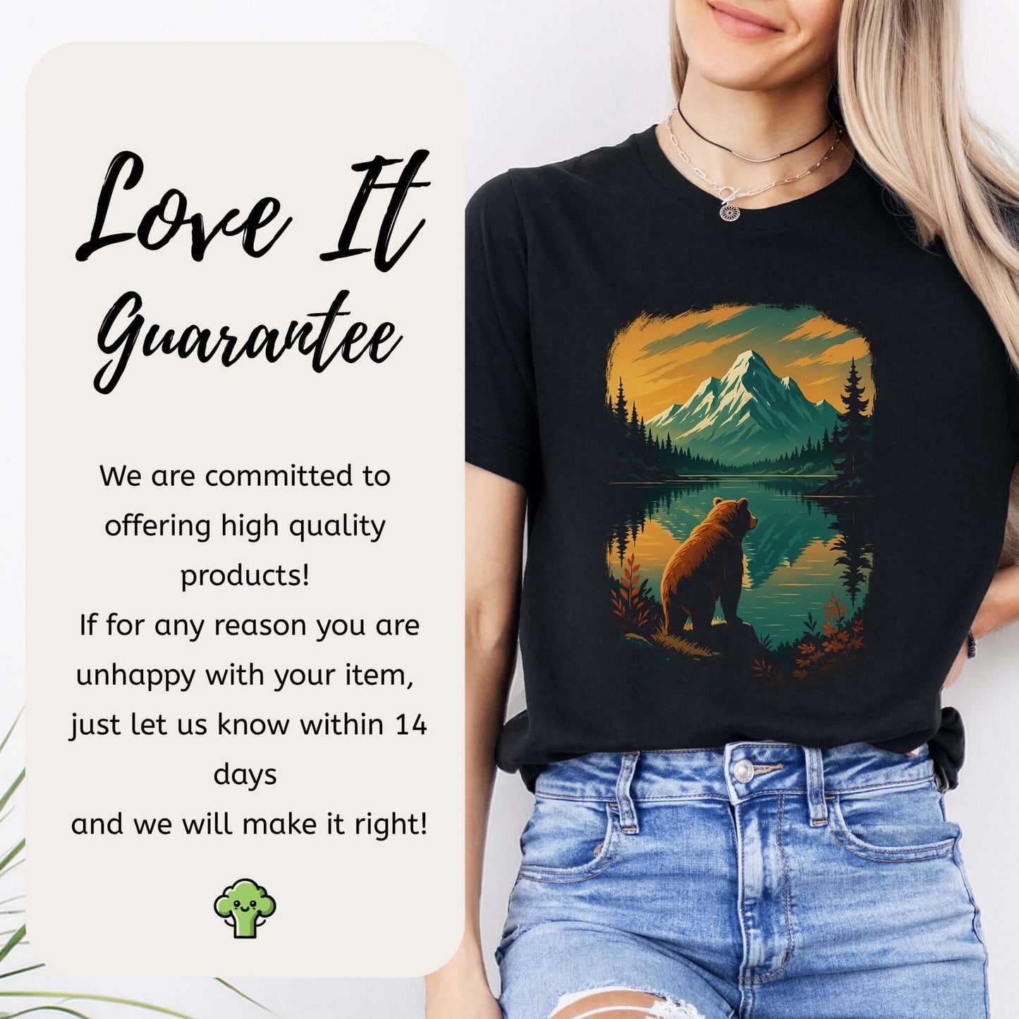 Alaskan Bear Lake View T-Shirt – Wildlife Hiking Shirt
