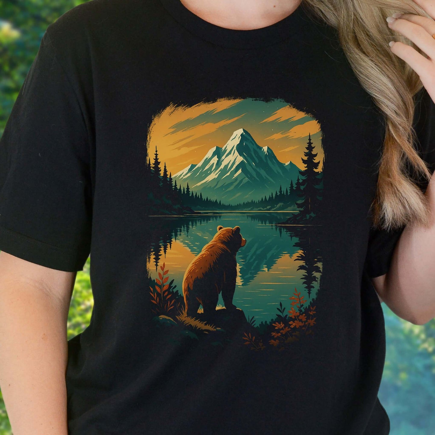 Alaskan Bear Lake View T-Shirt – Wildlife Hiking Shirt