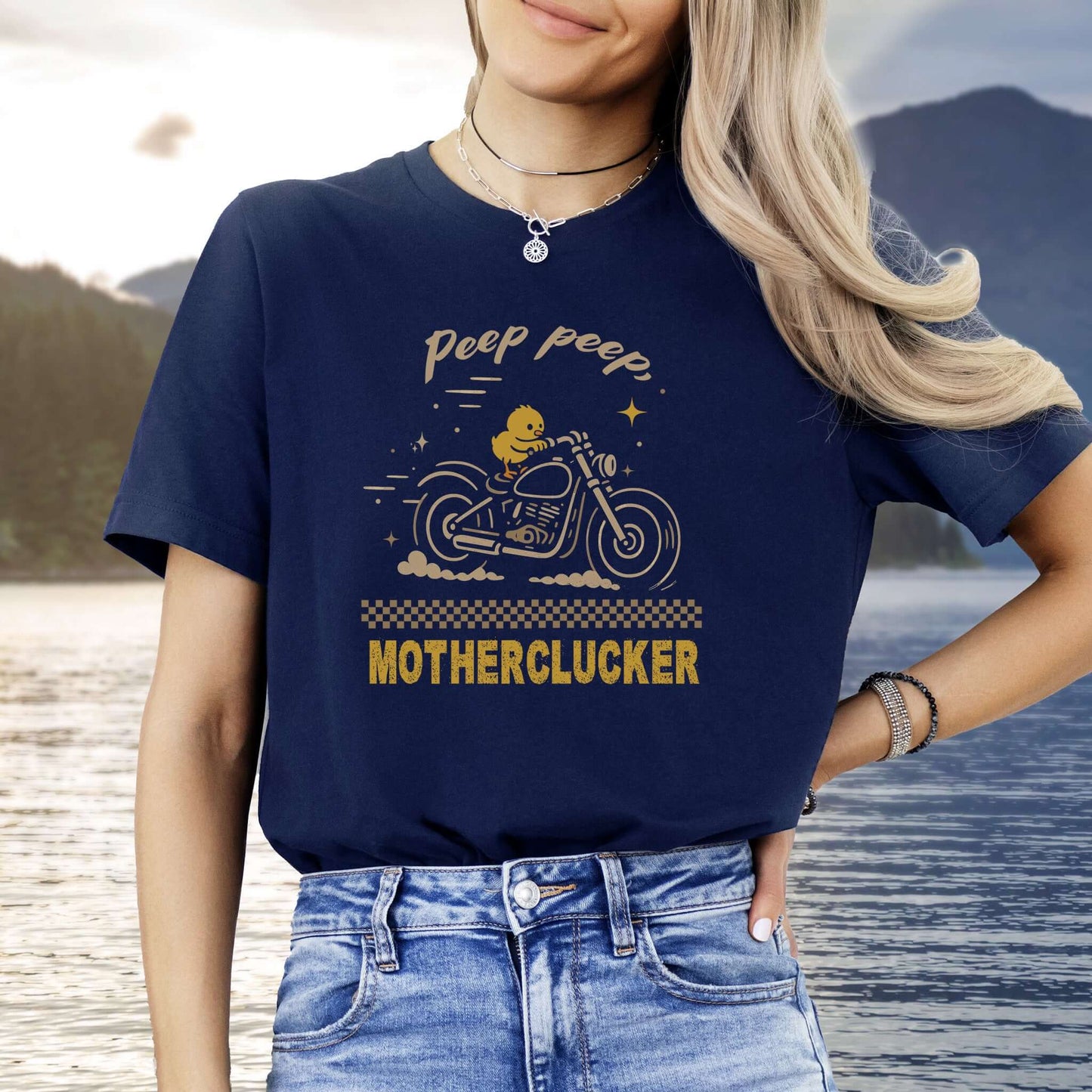 Funny Chicken Meme T-Shirt – Chick on Motorcycle Gift Tee for Chicken Lovers