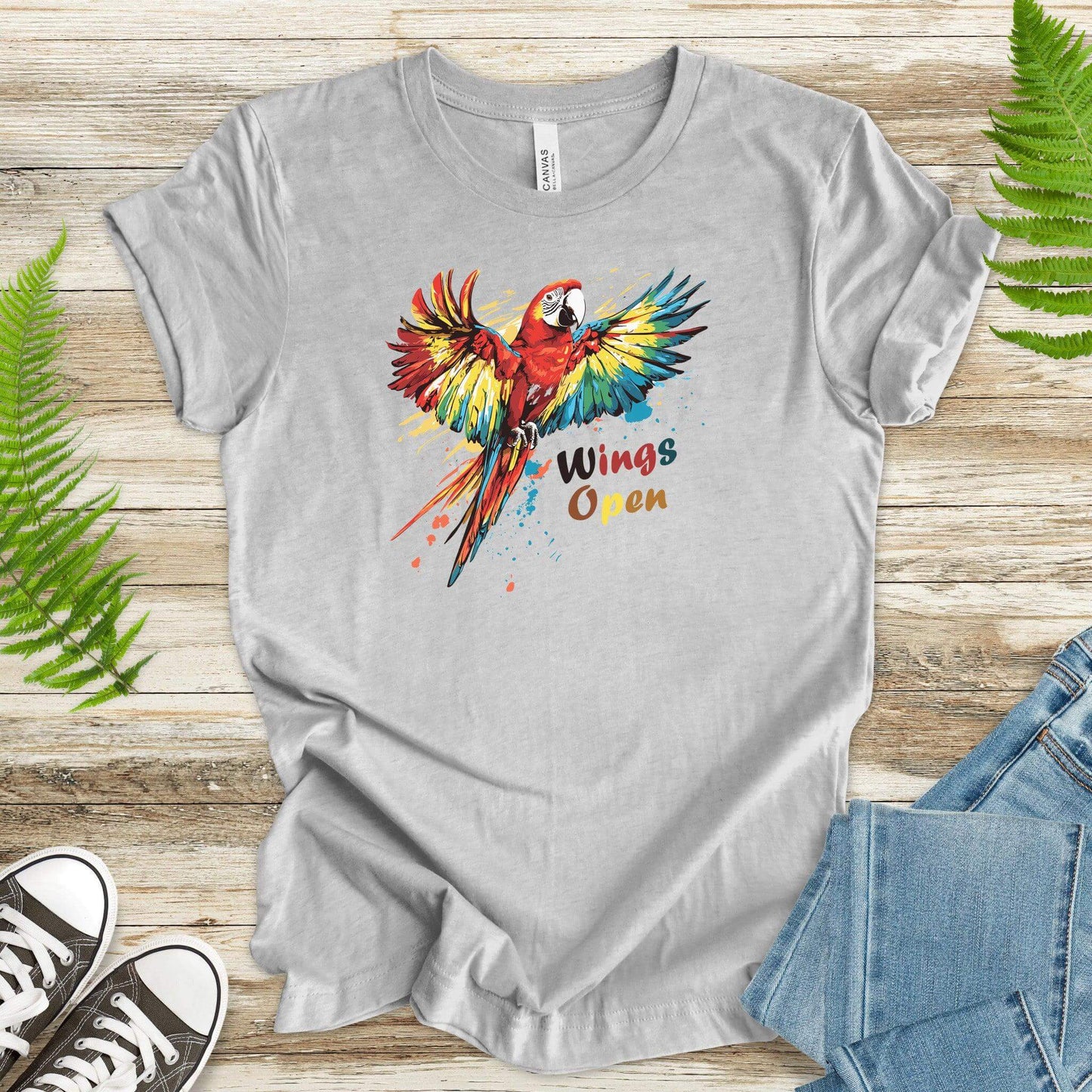Soaring Colors: Watercolor Parrot T-Shirt - TShirtree