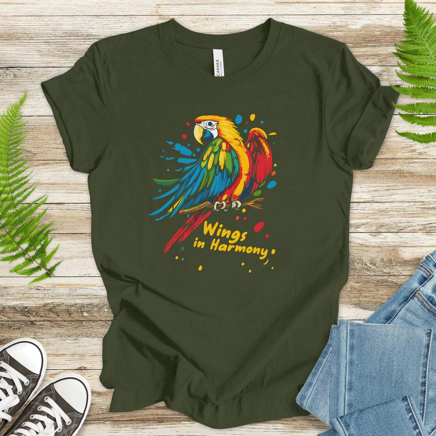 Colorful Parrot T-Shirt – Tropical Vibes - TShirtree