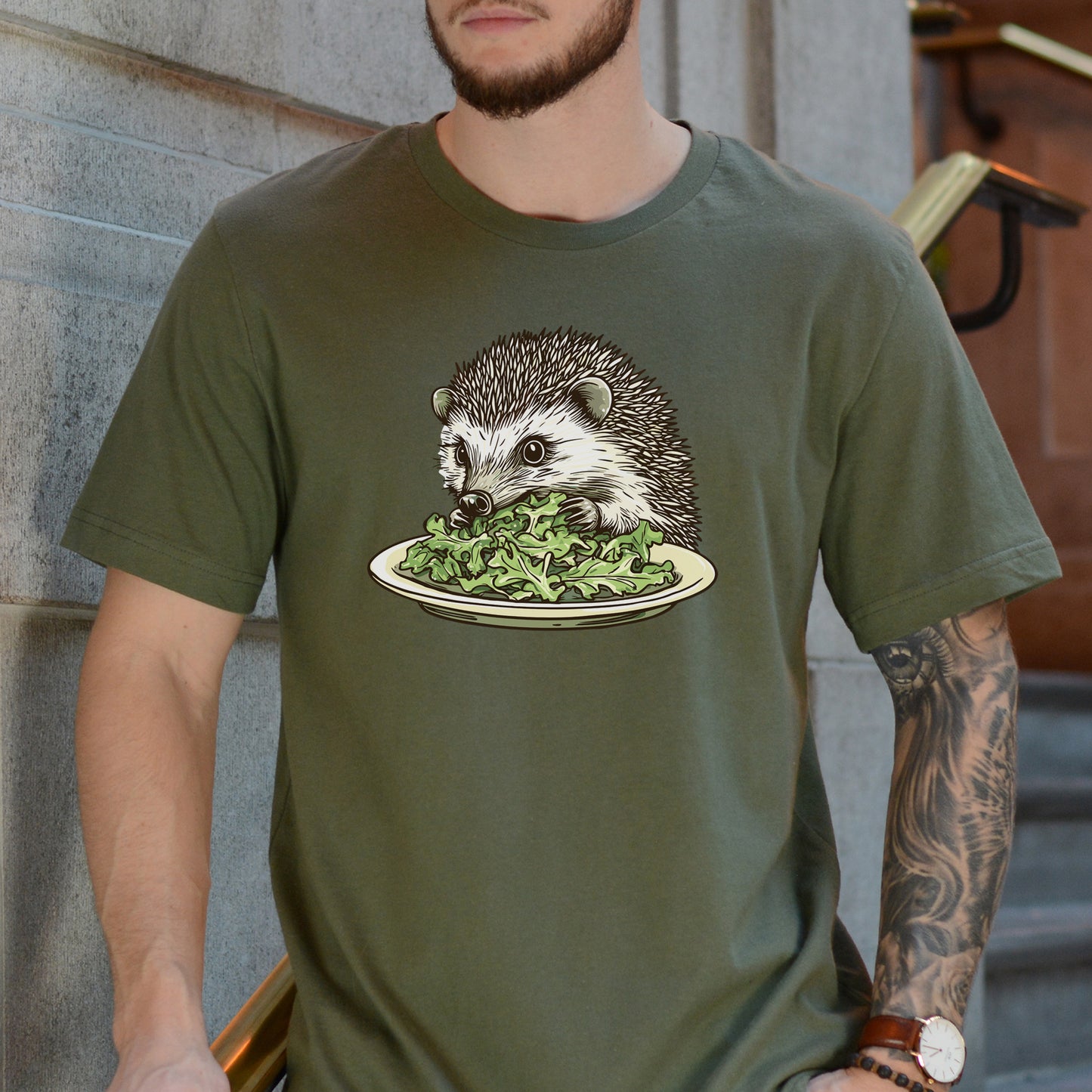 Hedgehog Eating Salad T-Shirt