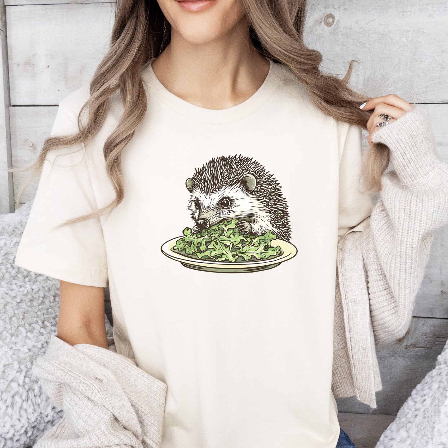 Hedgehog Eating Salad T-Shirt