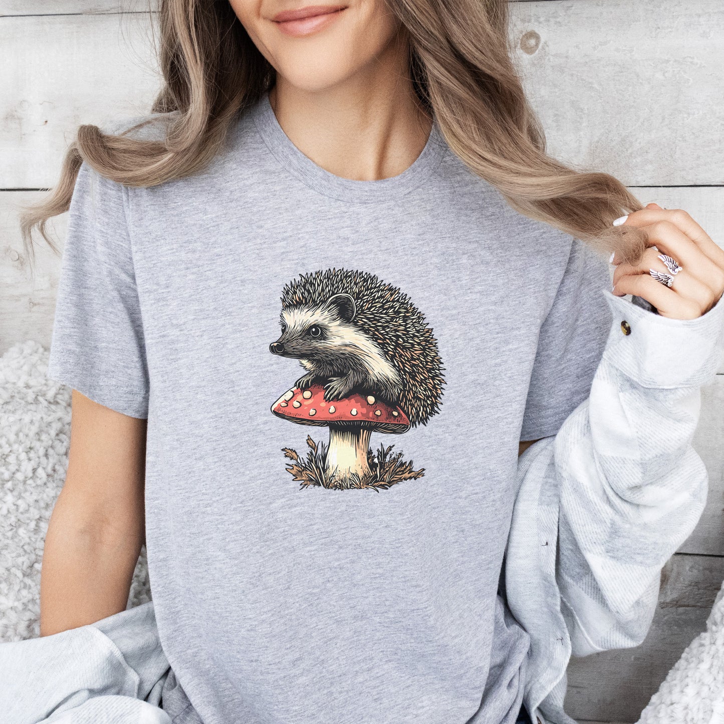 Hedgehog on Mushroom T-Shirt