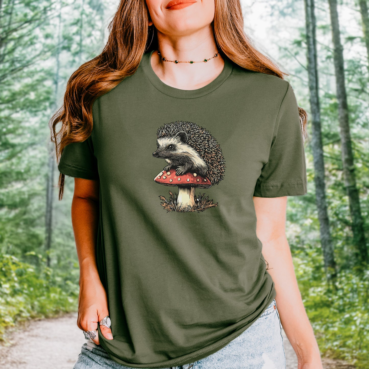 Hedgehog on Mushroom T-Shirt