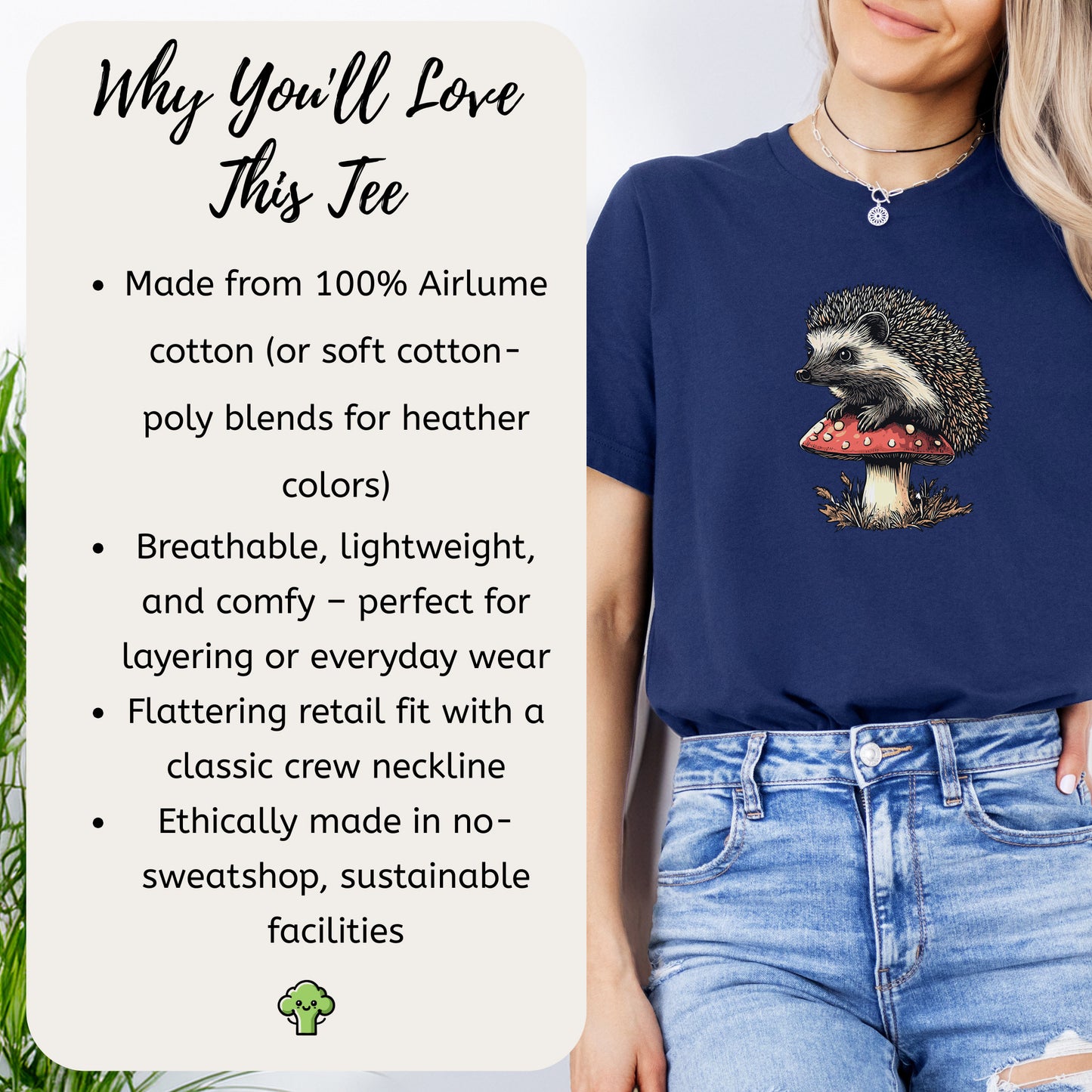 Hedgehog on Mushroom T-Shirt