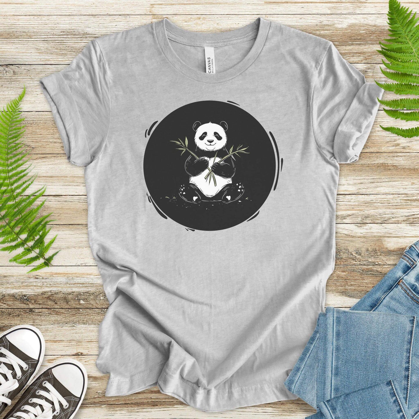 Panda with Bamboo T-Shirt - TShirtree
