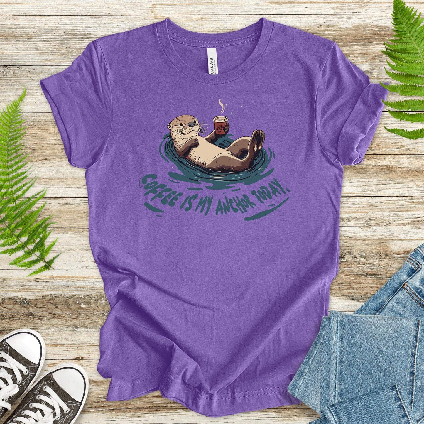 Coffee Is My Anchor Today – Playful Otter T-Shirt - TShirtree