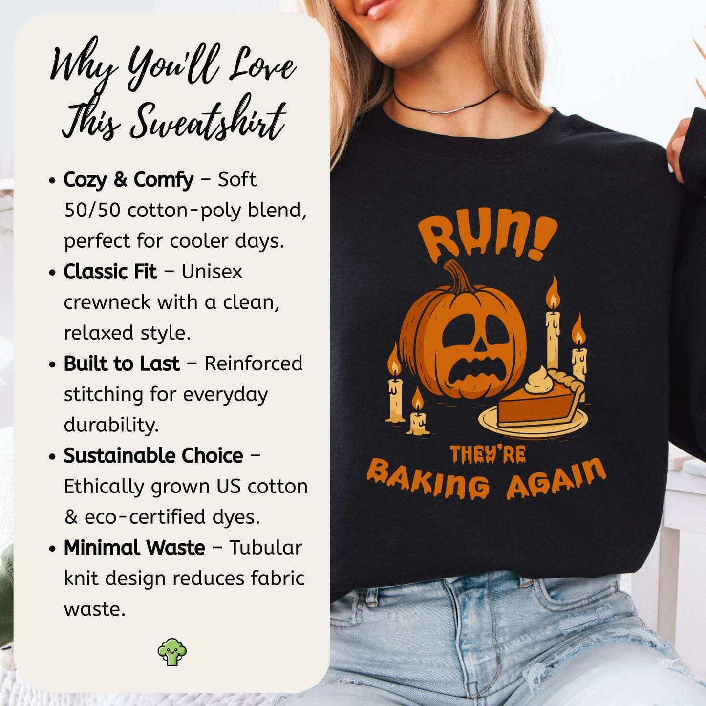 Pumpkin Pie Panic Sweatshirt – Funny Halloween & Thanksgiving Baking Sweater