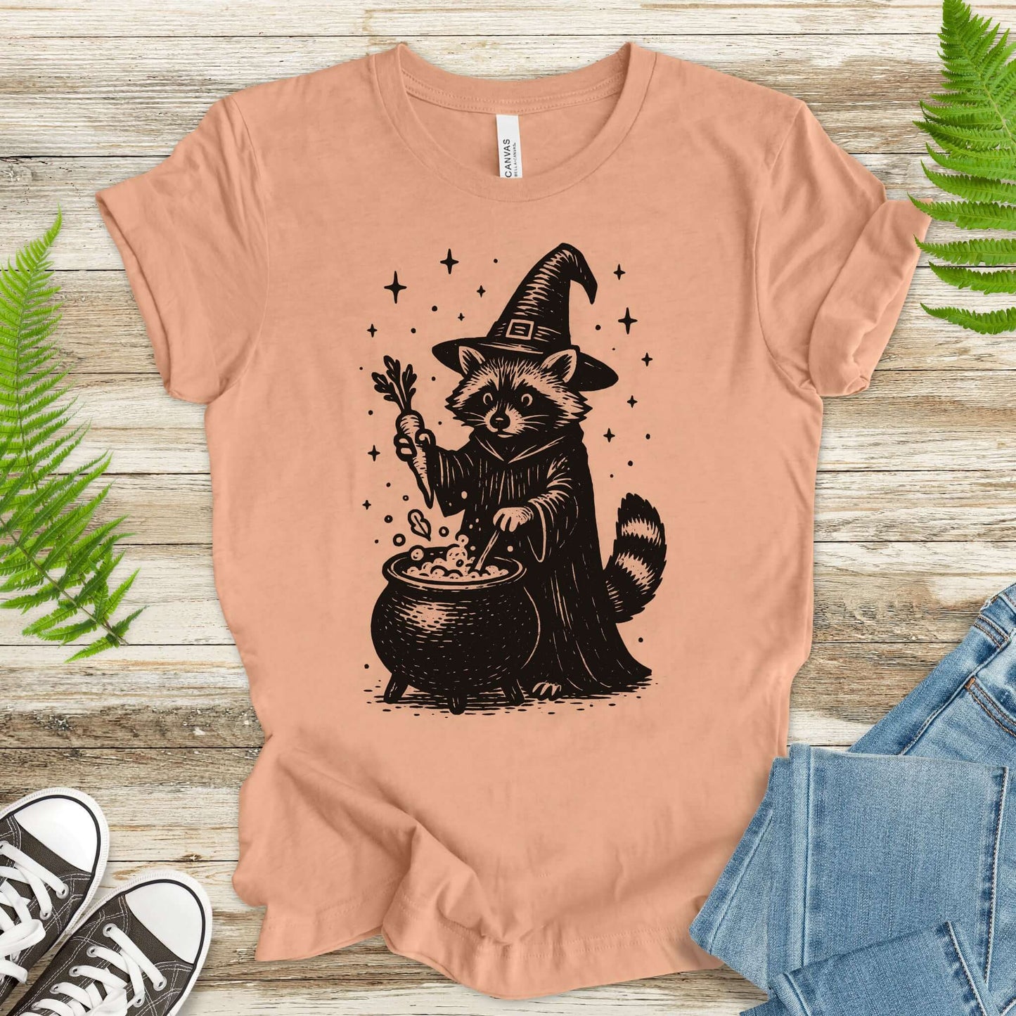 Raccoon Witch Cooking Magic T-Shirt