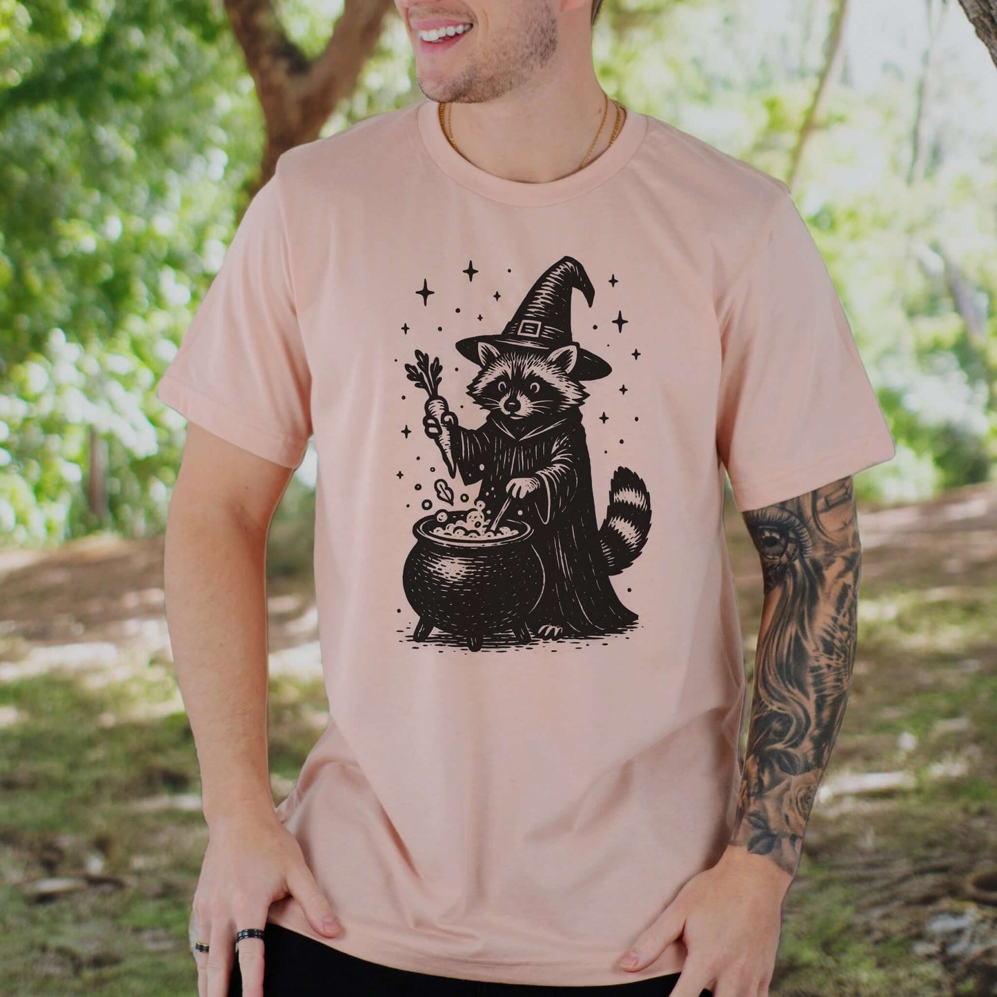 Raccoon Witch Cooking Magic T-Shirt
