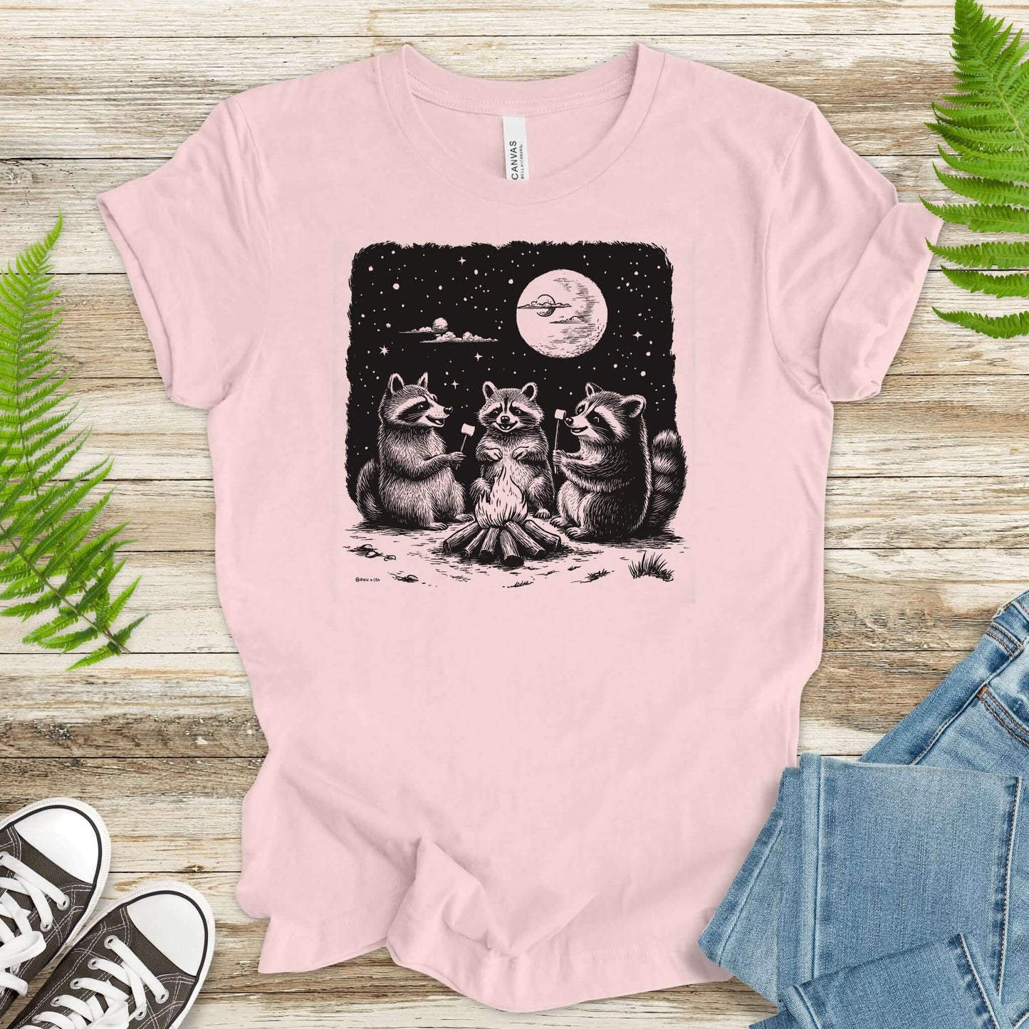 Raccoon Campfire Party T-Shirt