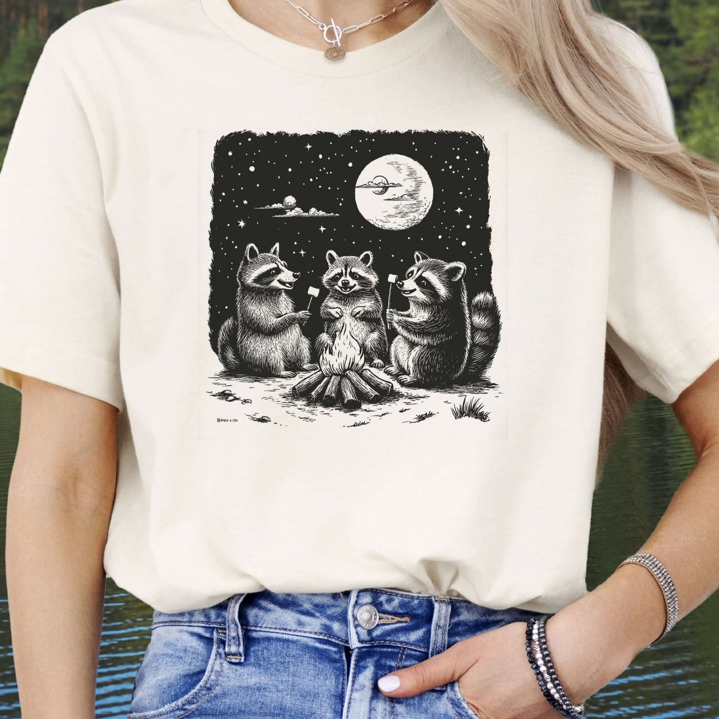 Raccoon Campfire Party T-Shirt