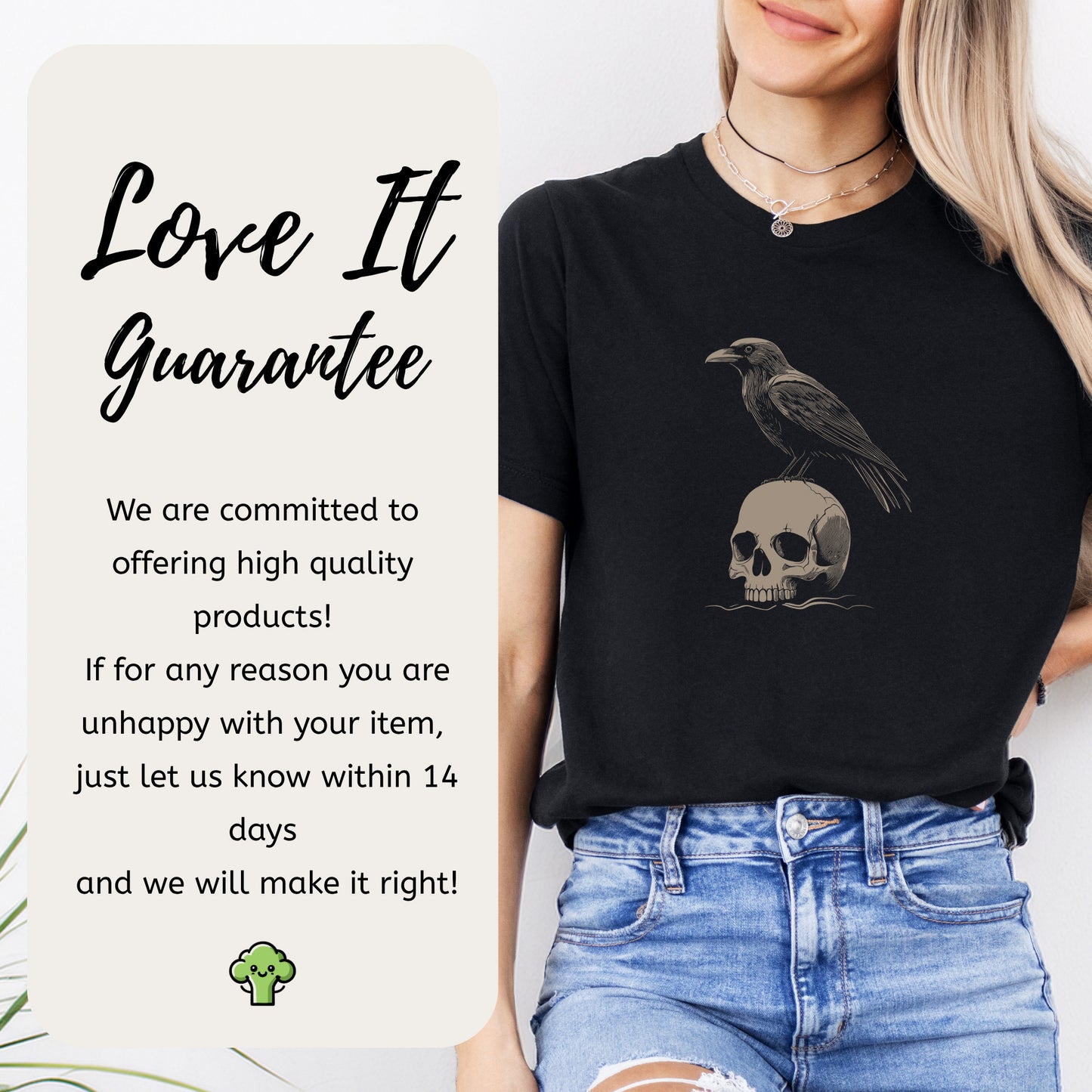 Raven on Skull T-Shirt – Bold and Realistic Gothic Design