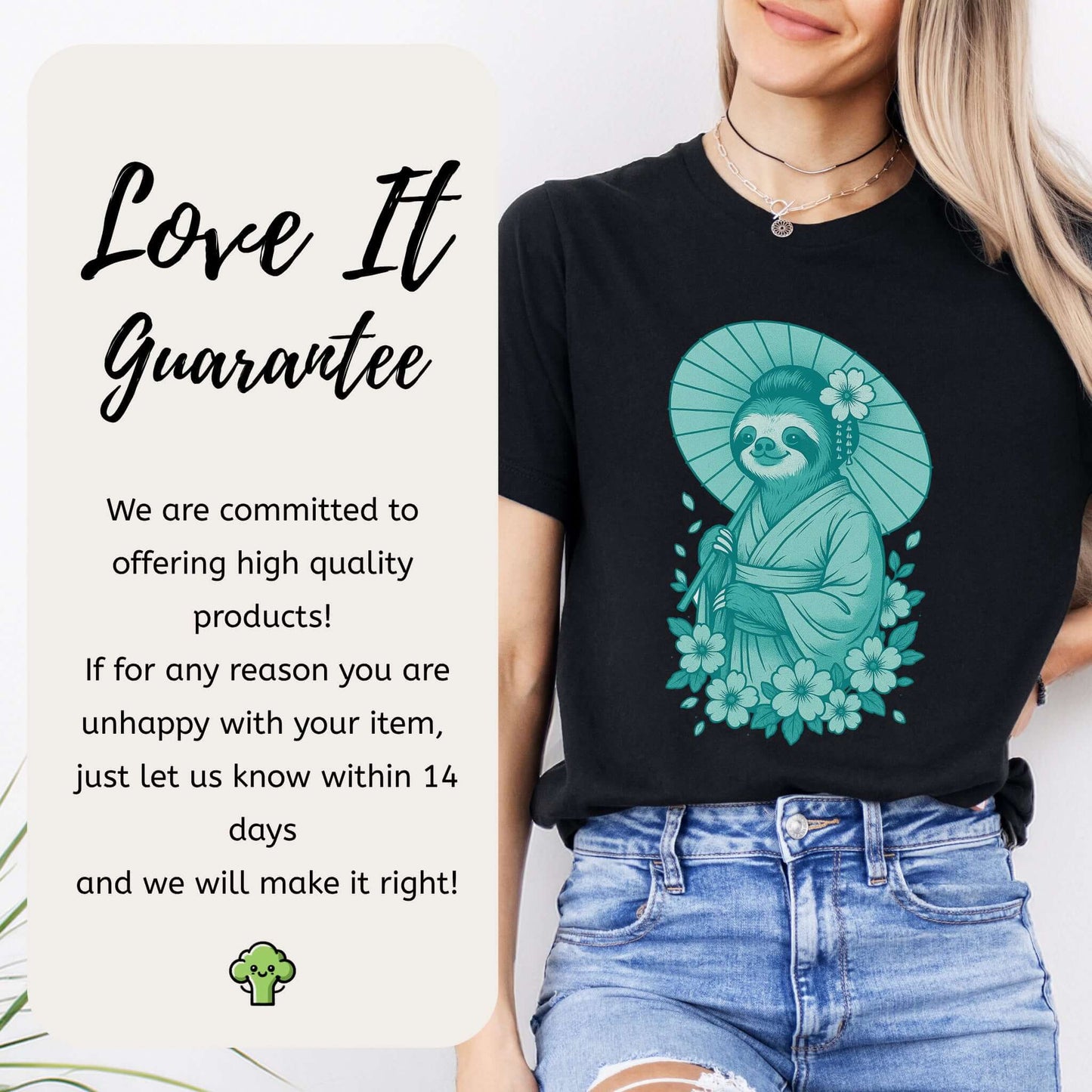 Elegant Sloth Geisha Japanese Style T-Shirt