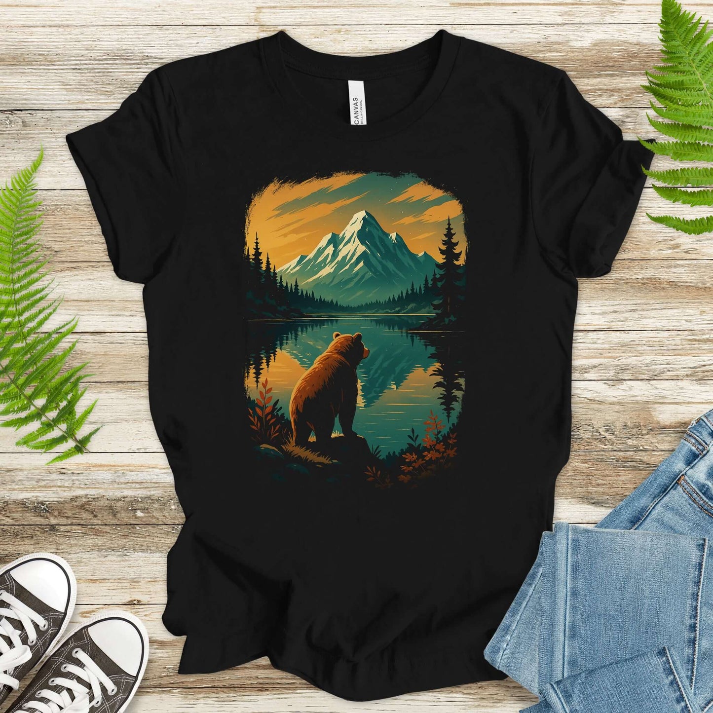 Alaskan Bear Lake View T-Shirt – Wildlife Hiking Shirt