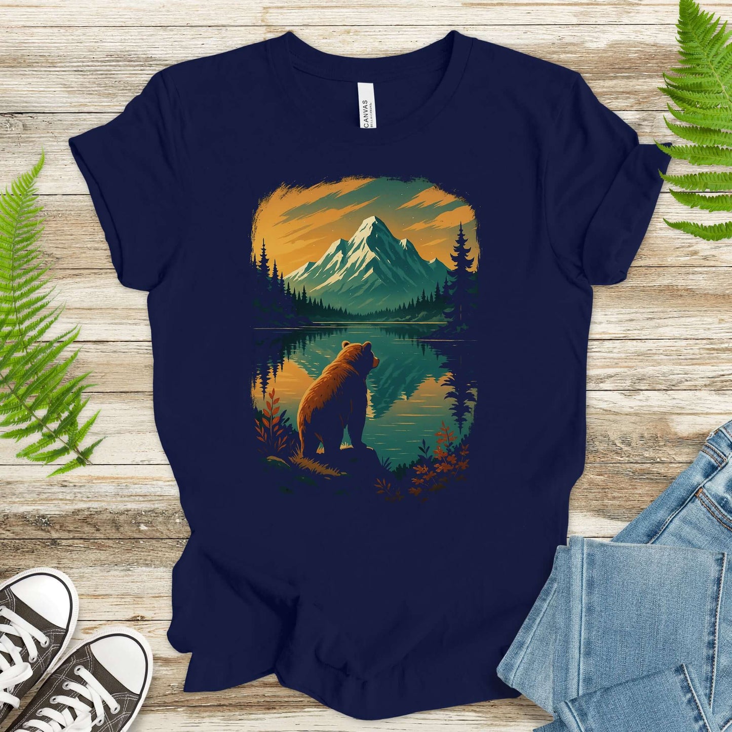 Alaskan Bear Lake View T-Shirt – Wildlife Hiking Shirt