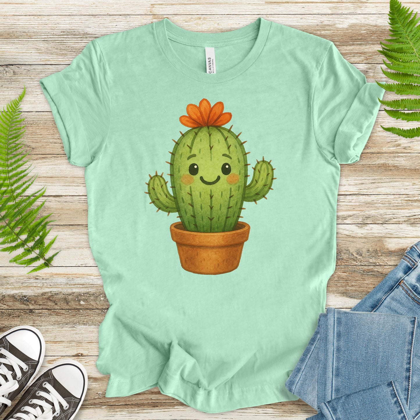 Watercolor Cactus T-Shirt – Cute Succulent Lover Gift & Botanical Vibes