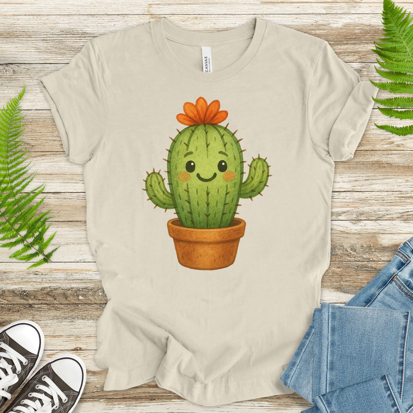 Watercolor Cactus T-Shirt – Cute Succulent Lover Gift & Botanical Vibes