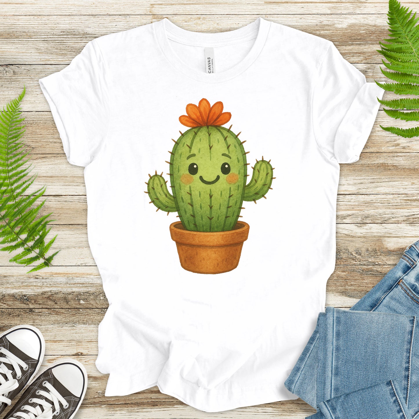 Watercolor Cactus T-Shirt – Cute Succulent Lover Gift & Botanical Vibes