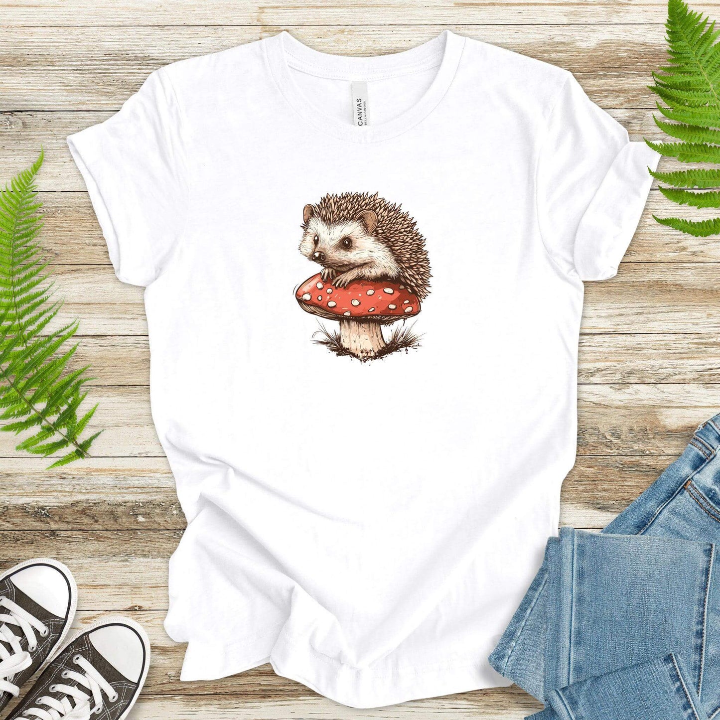 Hedgehog on a Red Mushroom T-Shirt - TShirtree