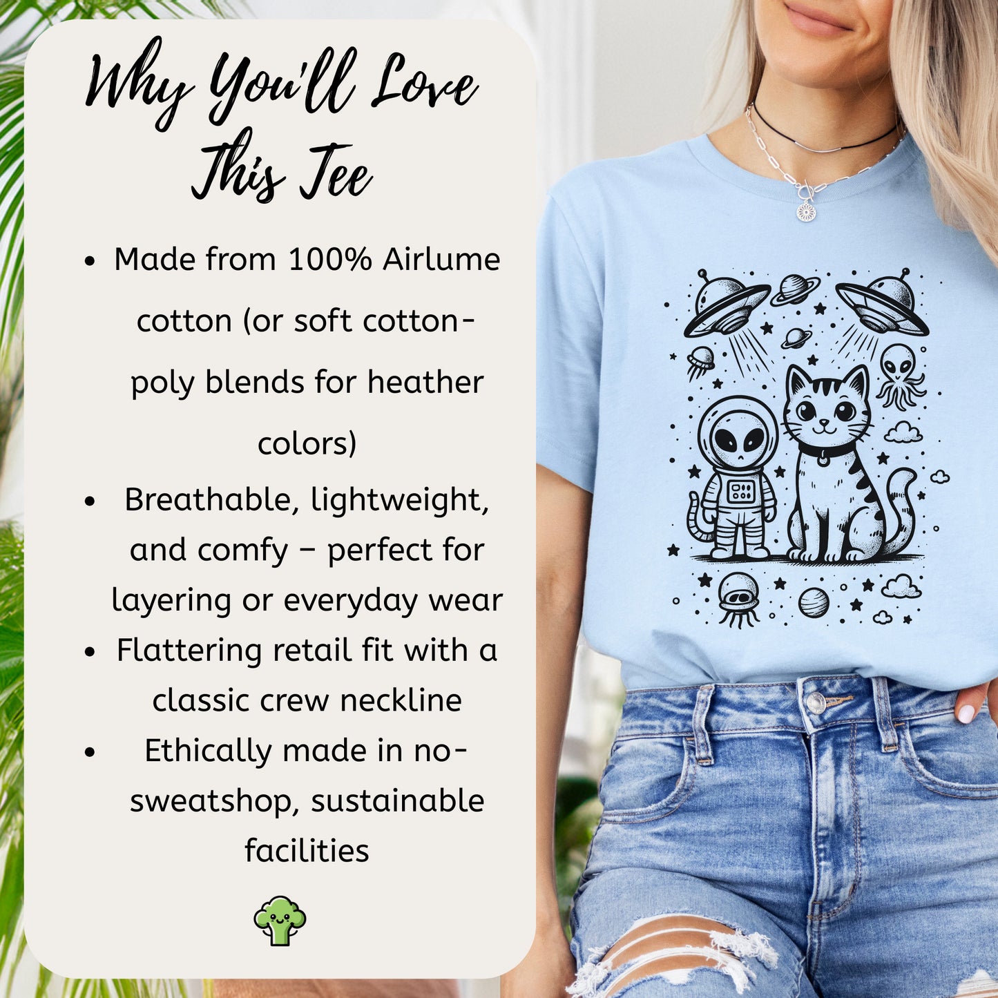 Alien & Cat Cosmic Buddies T-Shirt