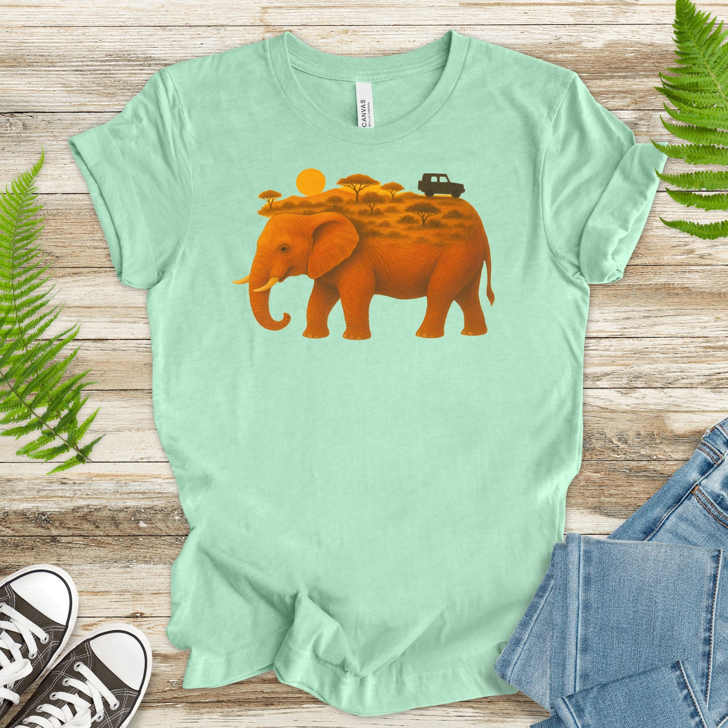 Savanna Elephant Safari T-Shirt – Vintage Wildlife Travel Tee