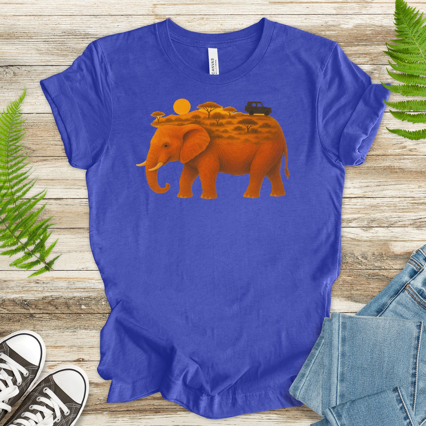 Savanna Elephant Safari T-Shirt – Vintage Wildlife Travel Tee