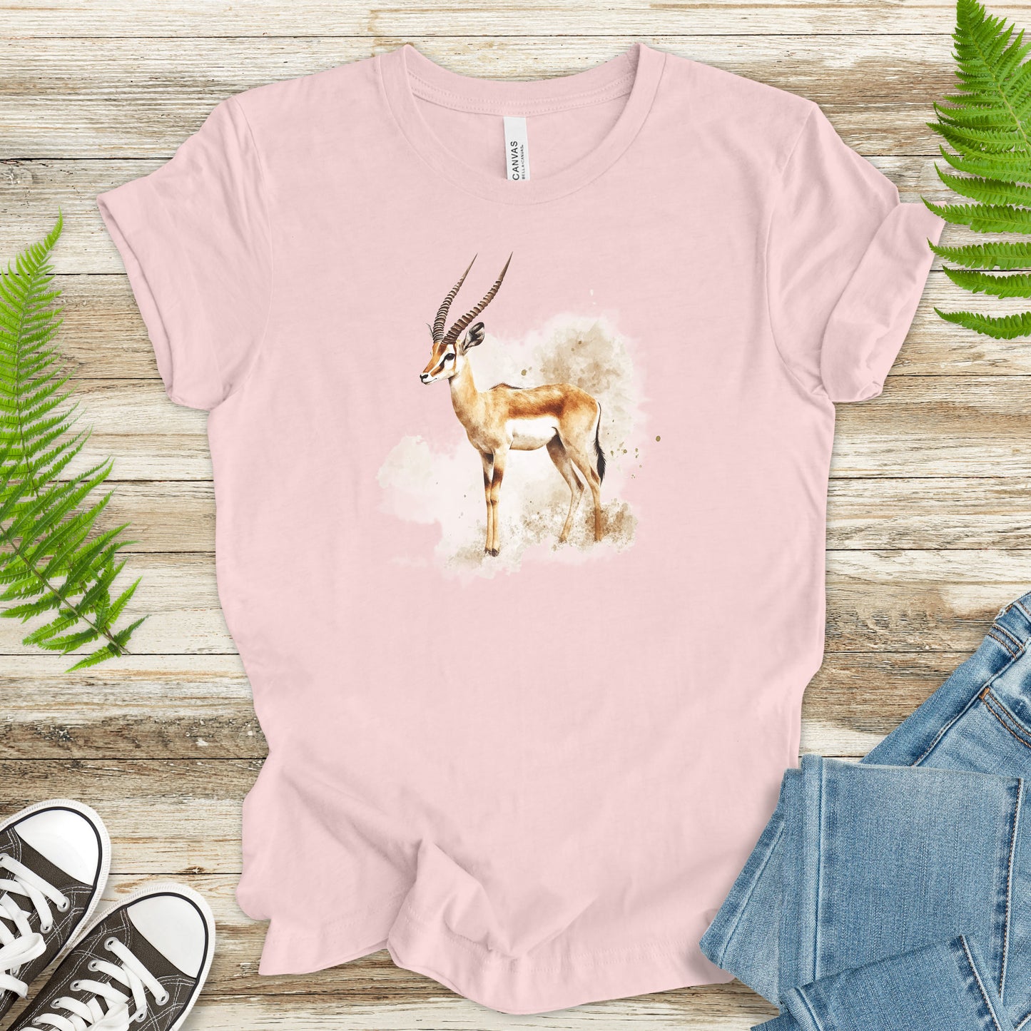 Watercolor Antelope T-Shirt – African Safari Wildlife Art Tee
