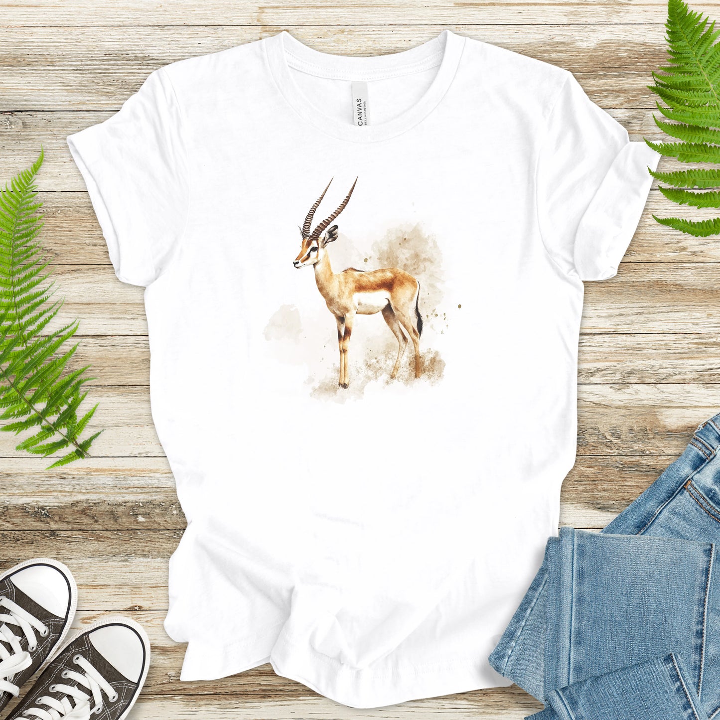 Watercolor Antelope T-Shirt – African Safari Wildlife Art Tee