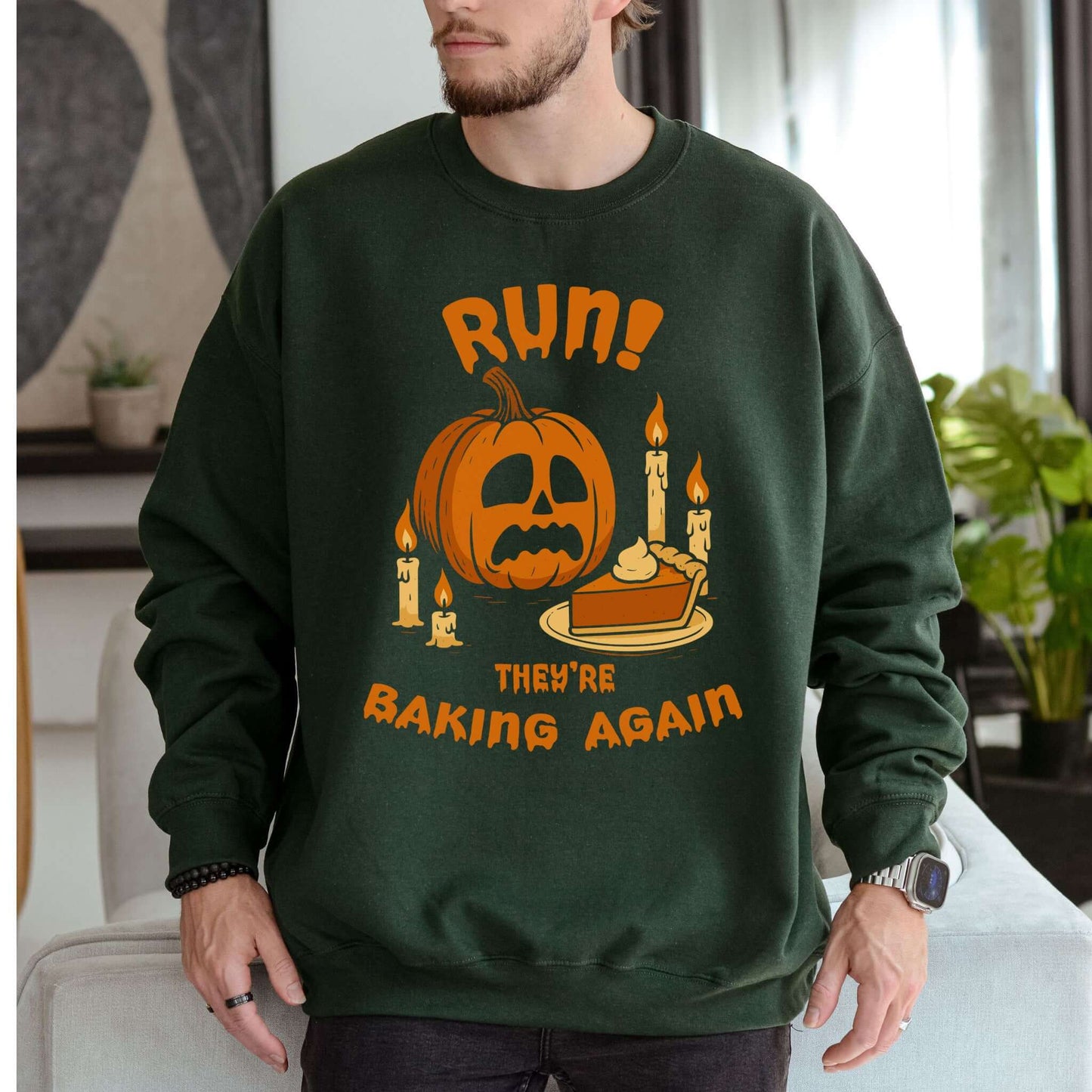 Pumpkin Pie Panic Sweatshirt – Funny Halloween & Thanksgiving Baking Sweater