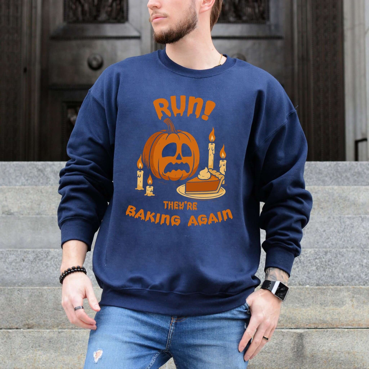 Pumpkin Pie Panic Sweatshirt – Funny Halloween & Thanksgiving Baking Sweater