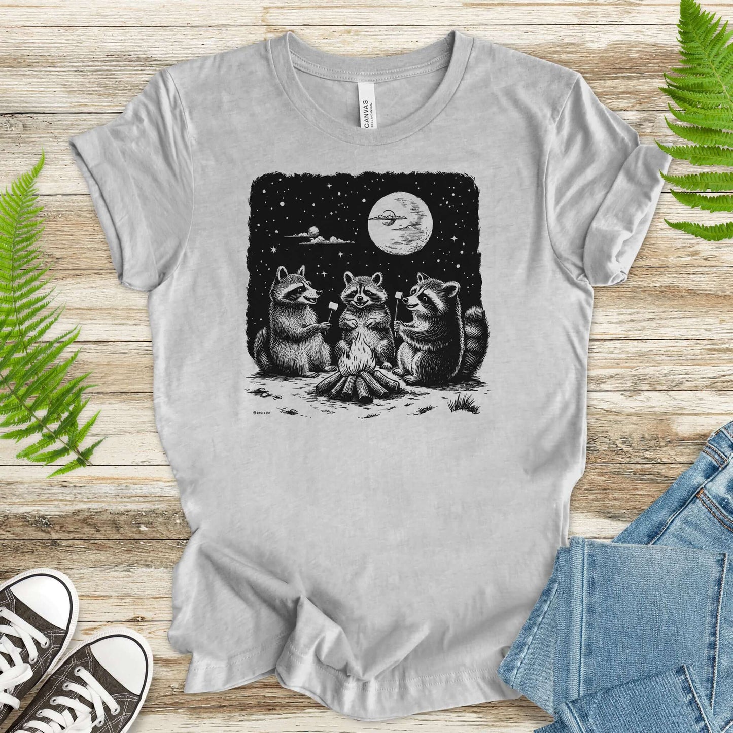 Raccoon Campfire Party T-Shirt