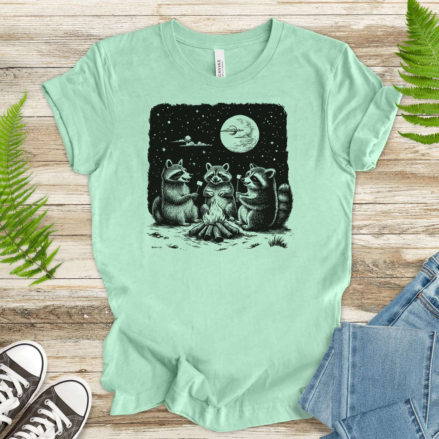 Raccoon Campfire Party T-Shirt