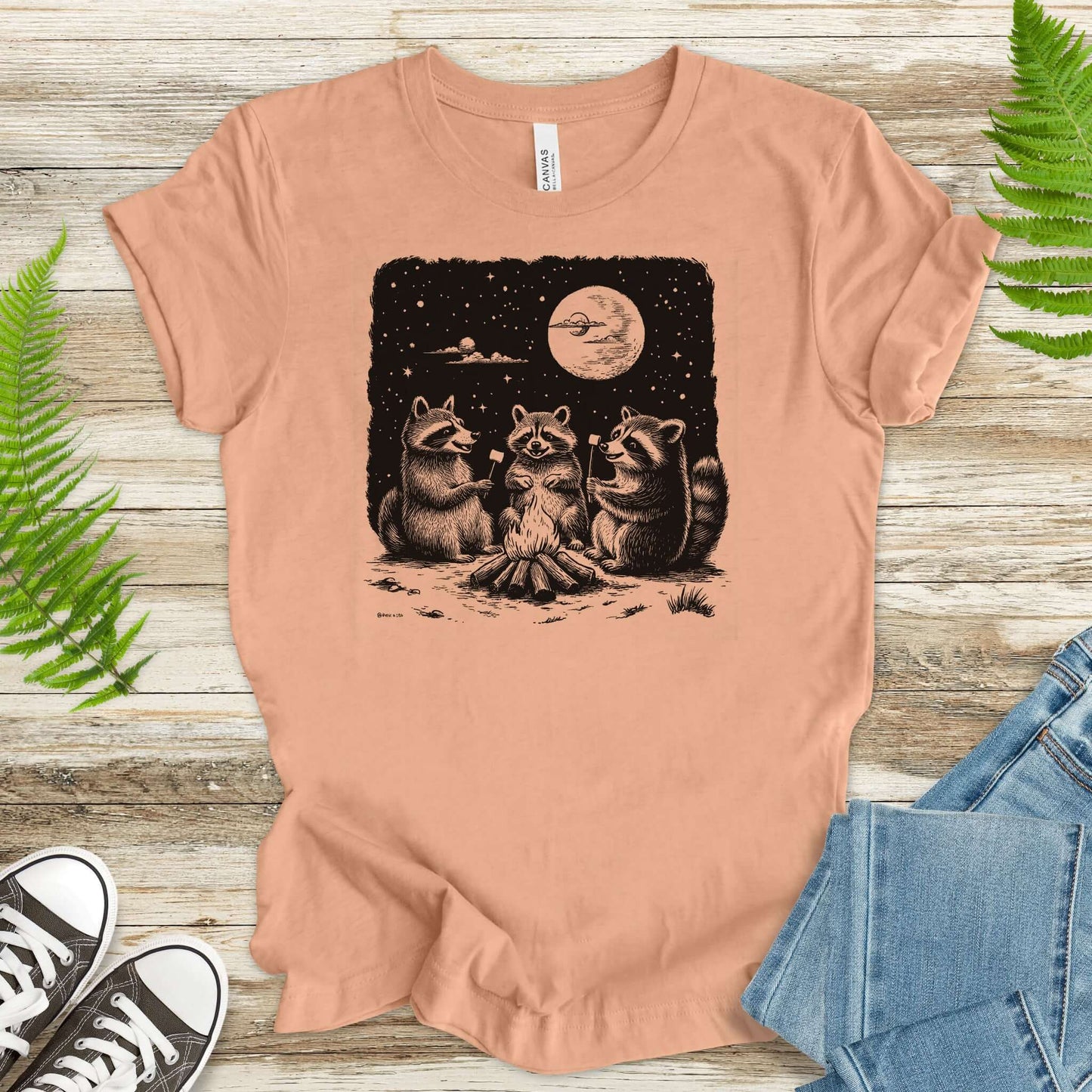 Raccoon Campfire Party T-Shirt