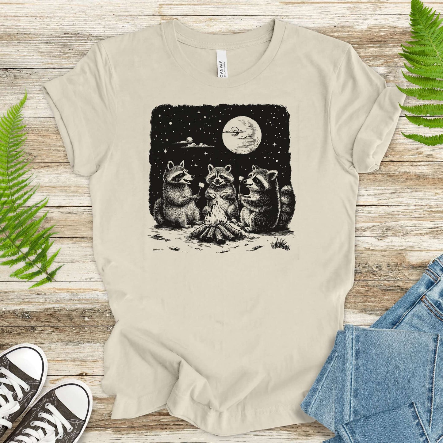 Raccoon Campfire Party T-Shirt