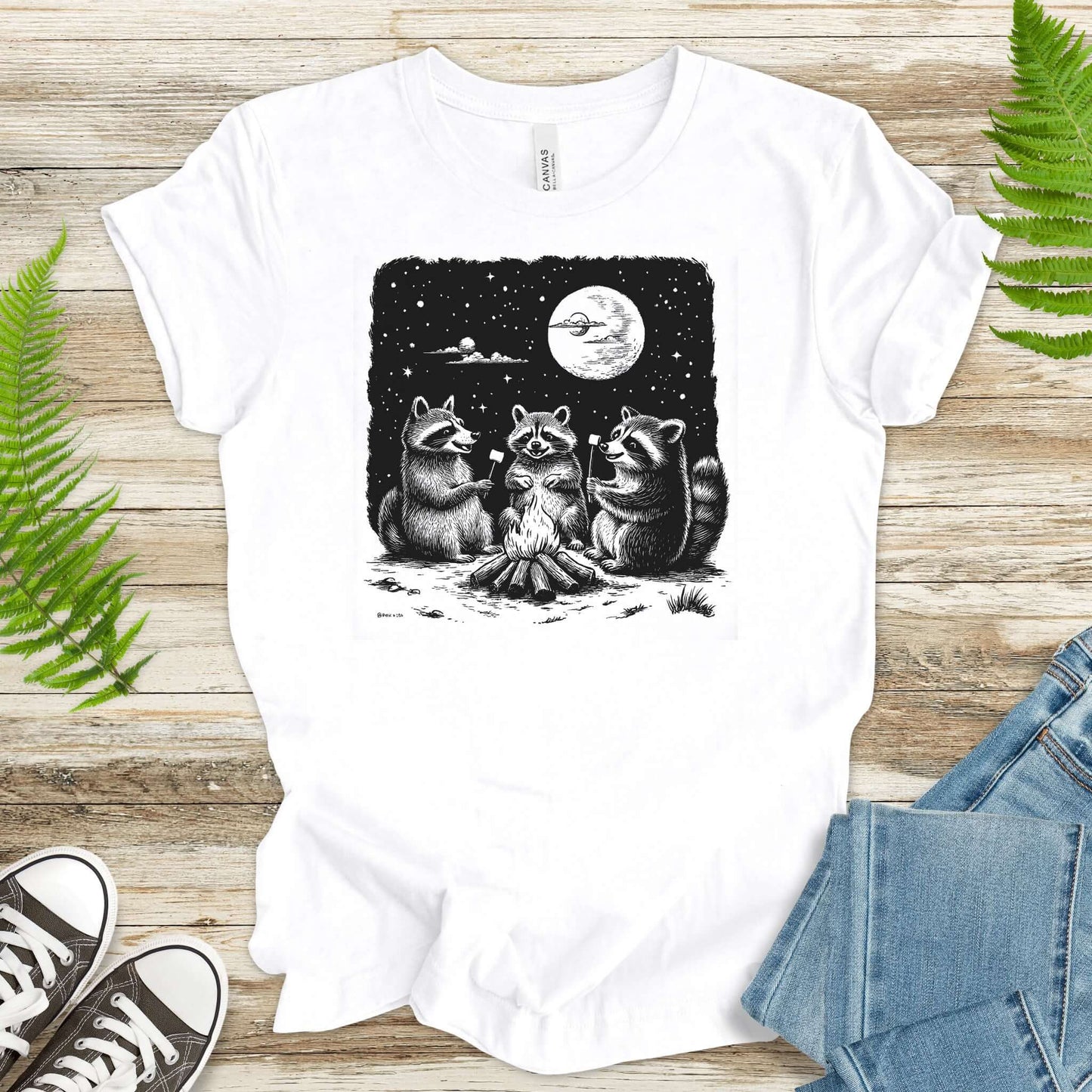 Raccoon Campfire Party T-Shirt