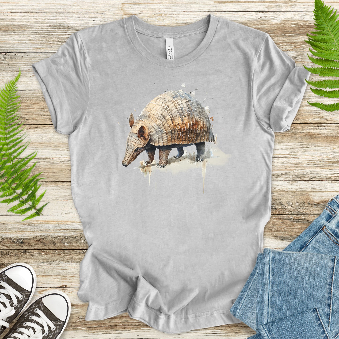 Watercolor Armadillo T-Shirt – Vintage Wildlife Art Tee