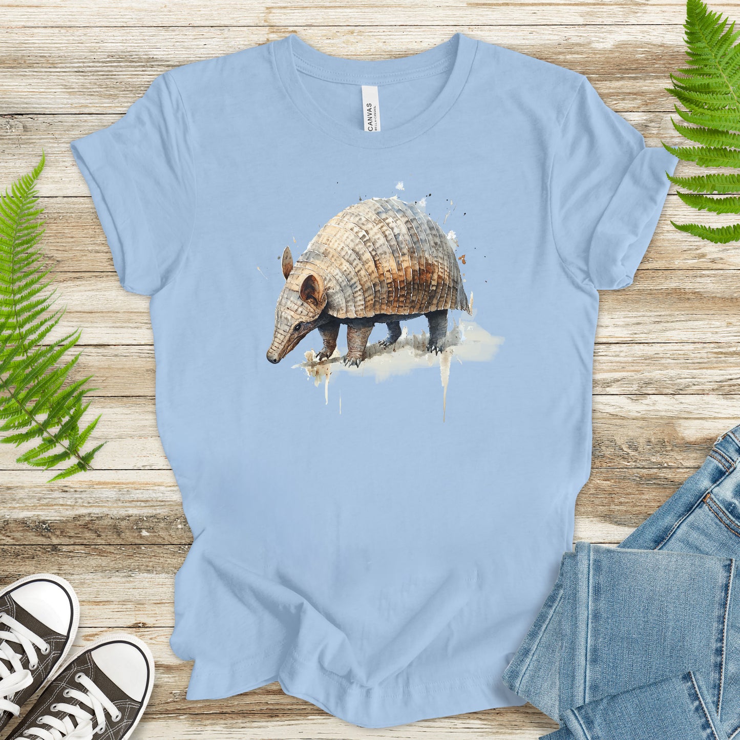Watercolor Armadillo T-Shirt – Vintage Wildlife Art Tee