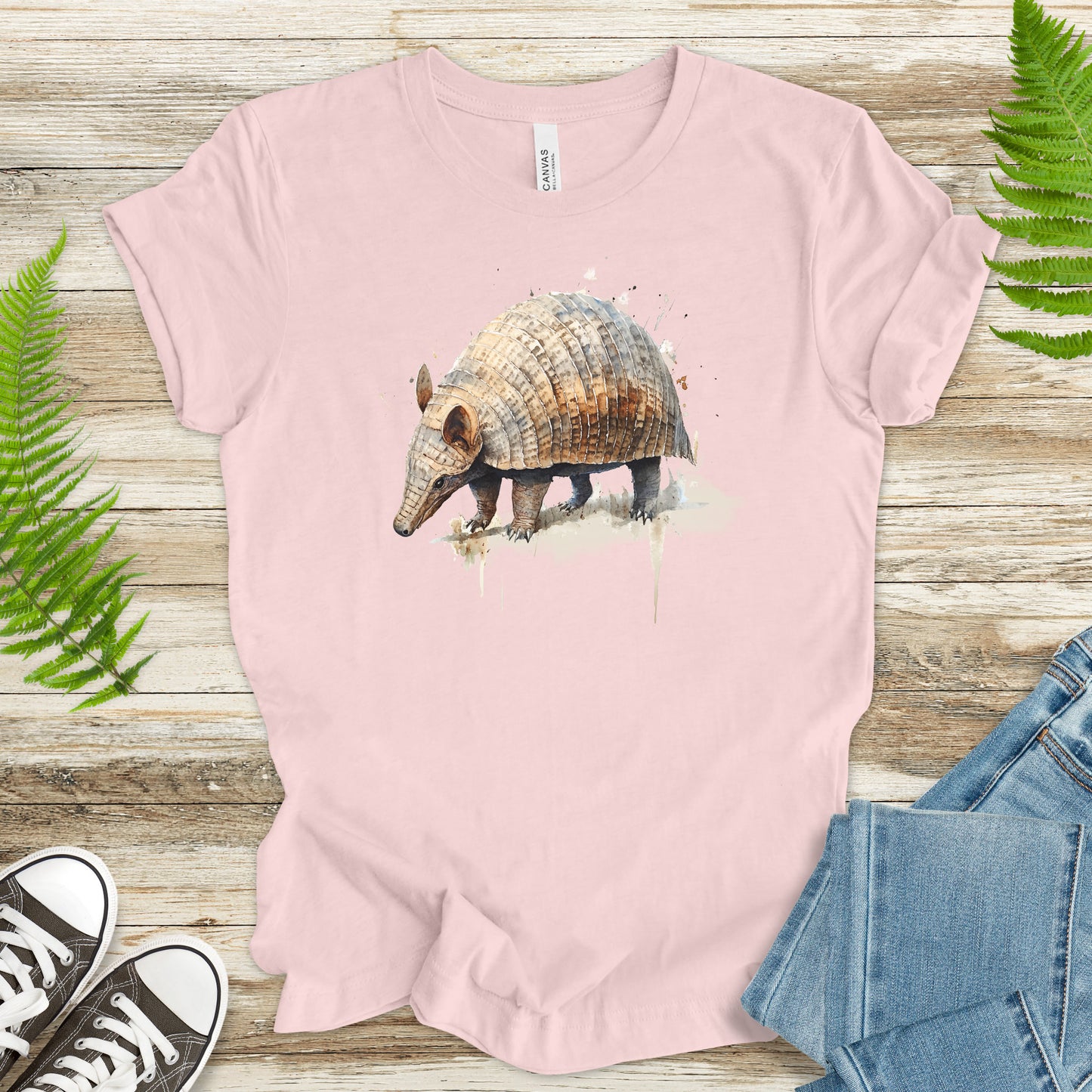 Watercolor Armadillo T-Shirt – Vintage Wildlife Art Tee