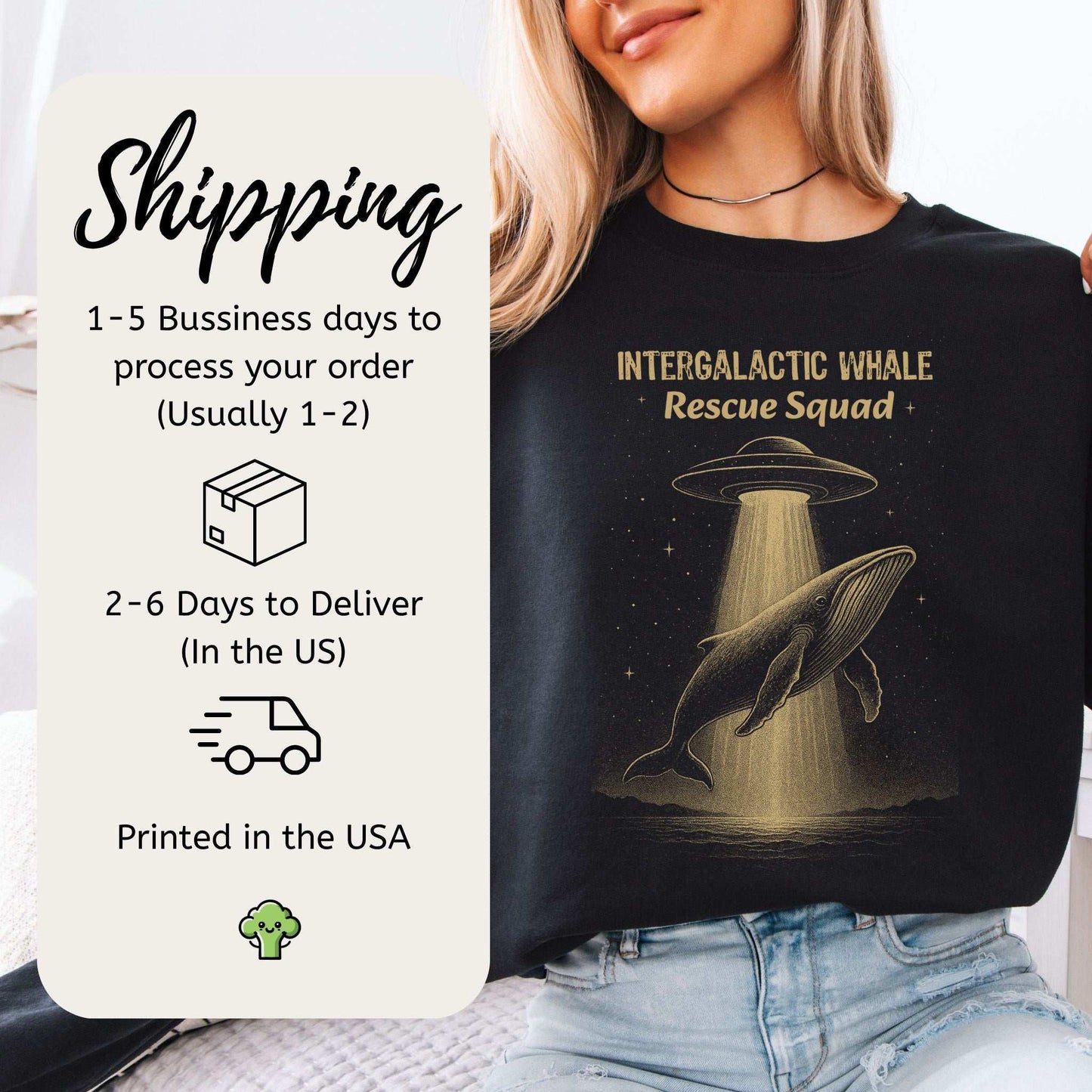 Intergalactic Whale Rescue Squad Sweatshirt – Funny Space Whale Mission
