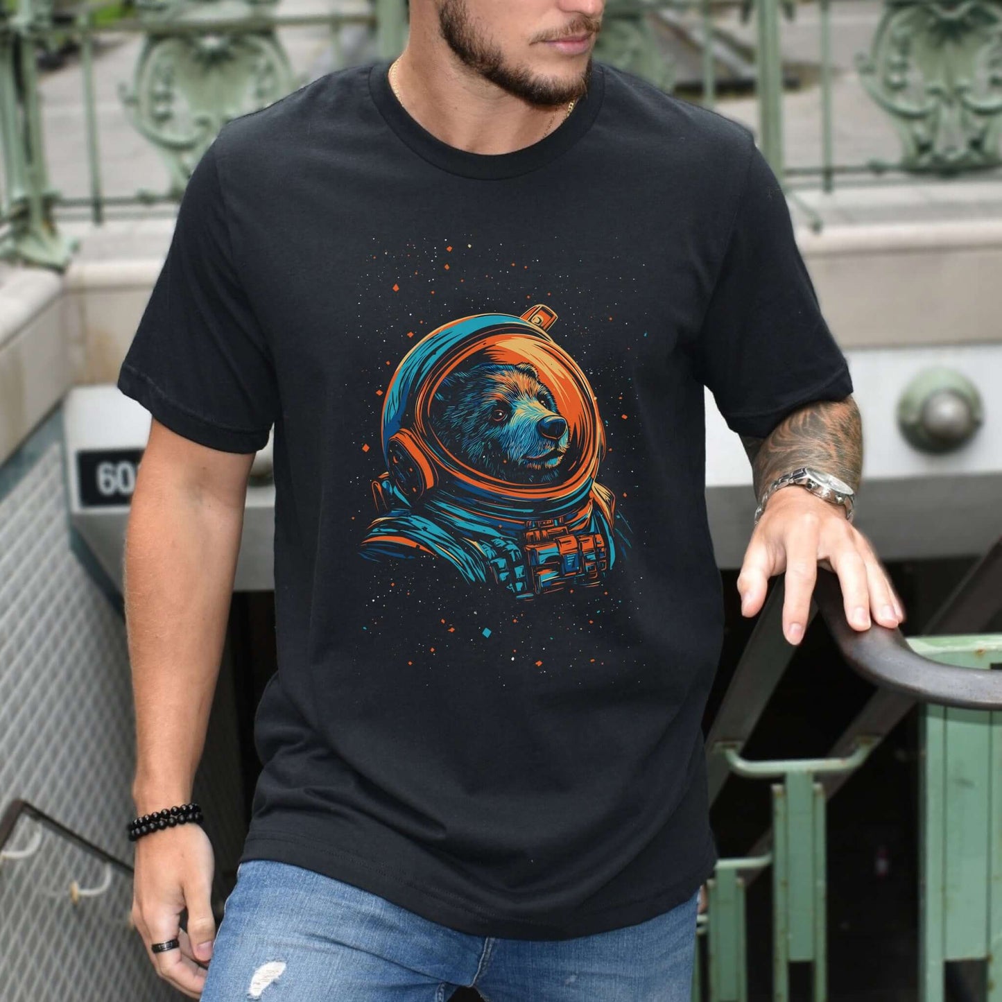 Cosmic Explorer Bear Shirt – Space Animal Astronaut T-Shirt
