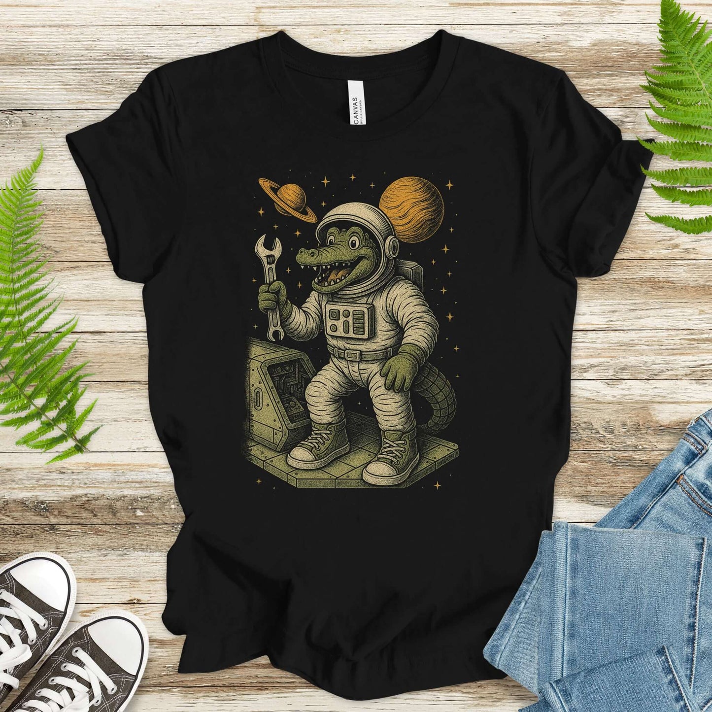 Astronaut Alligator Repair Crew T-Shirt – Funny Space Reptile Tee