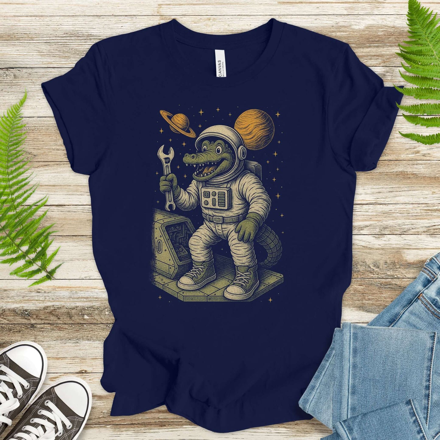 Astronaut Alligator Repair Crew T-Shirt – Funny Space Reptile Tee