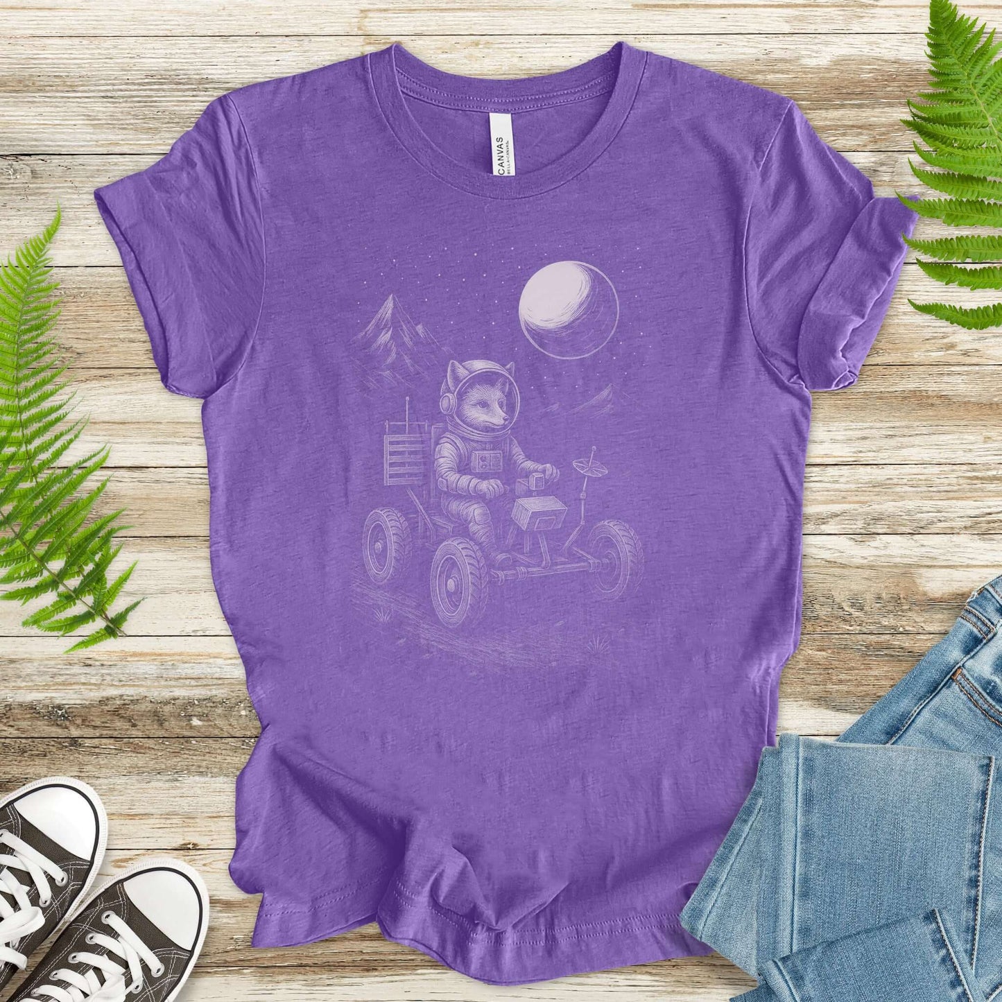 Astronaut Fox Moon Rover T-Shirt – Space Explorer Animal Tee