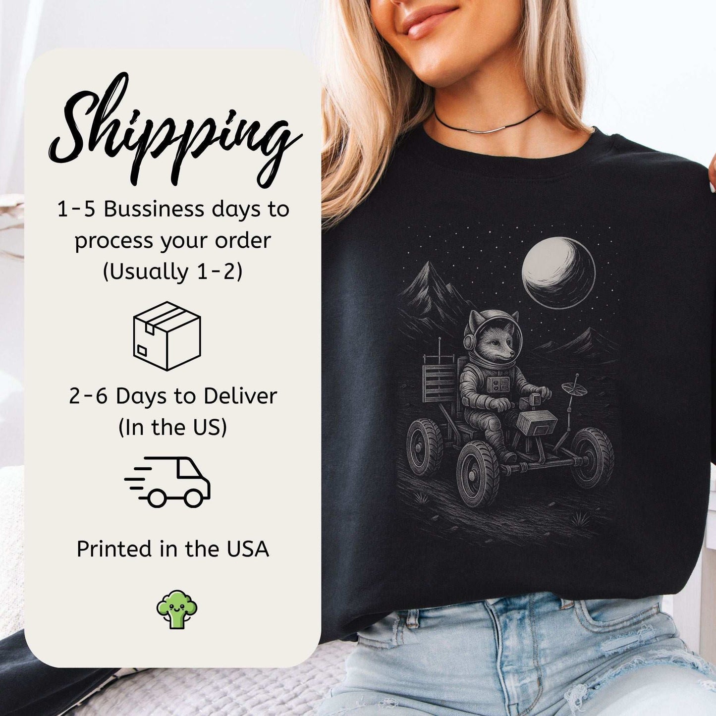 Astronaut Fox Sweatshirt – Space Explorer Moon Rover Mischief